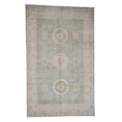 Shahbanu Rugs Hand-Knotted Khotan Design Peshawar 100% Wool Vegetable Dyes Rug - 6'0" x 9'7"