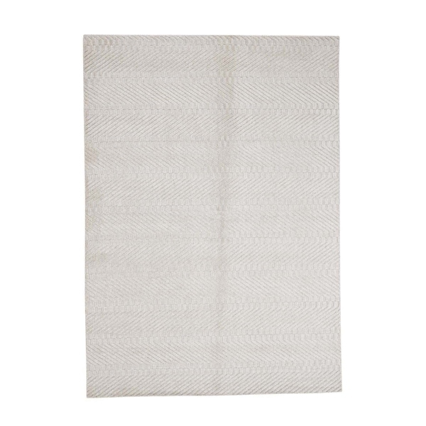 Shahbanu Rugs Hand-Loomed Tone on Tone Pure Wool Oriental Rug - 5'0" x 7'0"