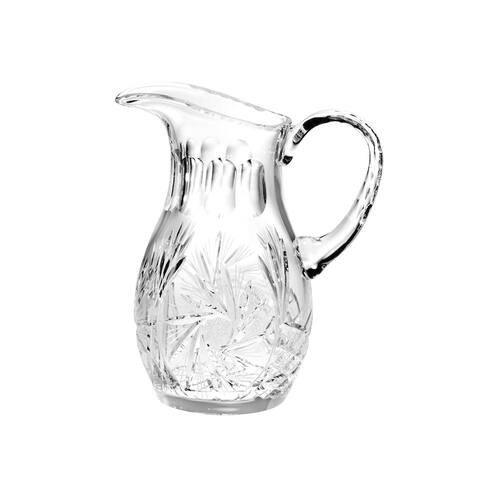 Majestic Gifts Hand Cut - Mouth Blown Crystal Pitcher - 52oz. - 10.25" height - Made in Europe