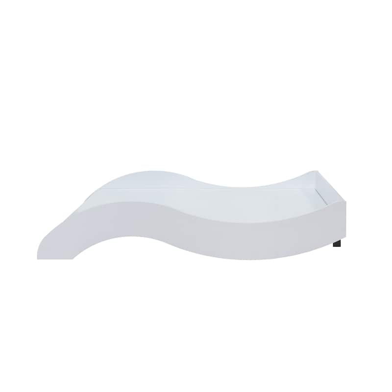 DH BASIC Contemporary White Curved Low-profile Platform Bed by Denhour