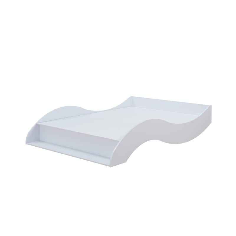 DH BASIC Contemporary White Curved Low-profile Platform Bed by Denhour