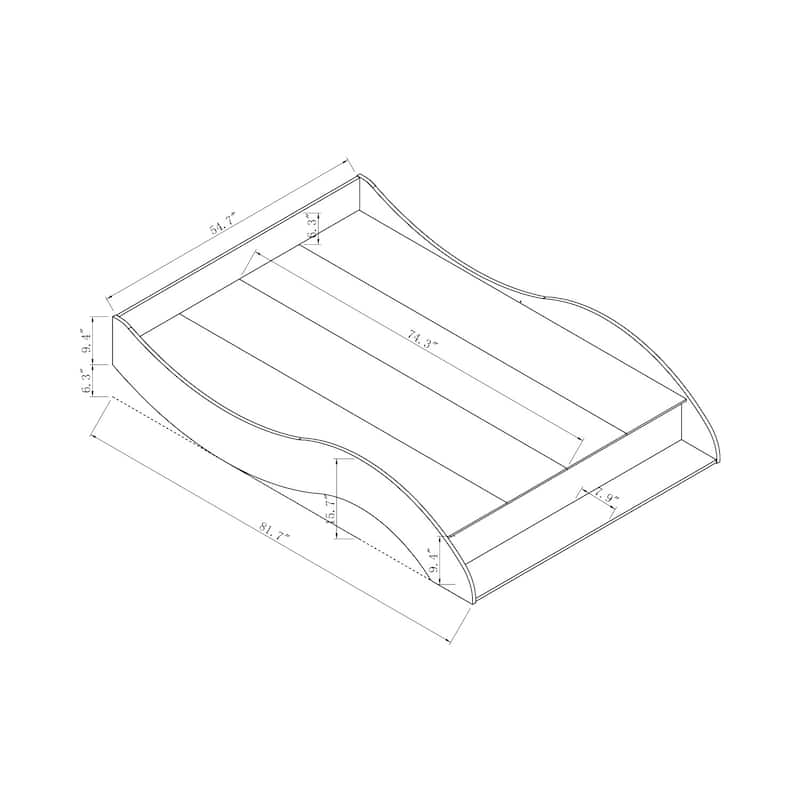 DH BASIC Contemporary White Curved Low-profile Platform Bed by Denhour