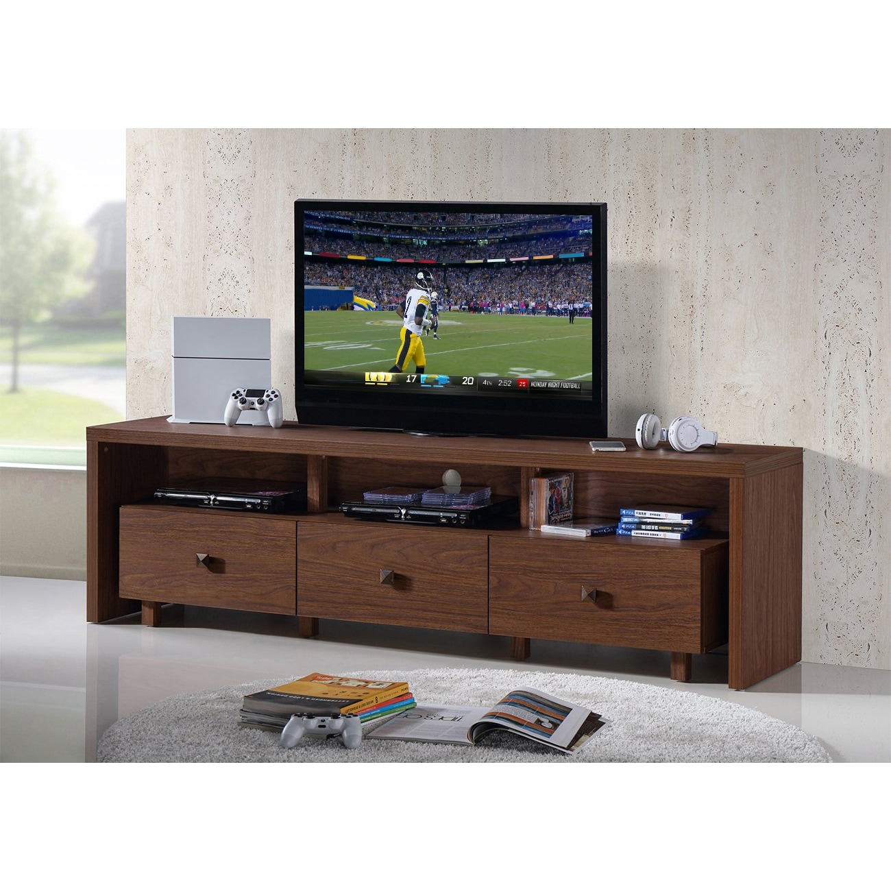 Urban Designs Elegant TV Stand For TVs Up To 75 Inches With 