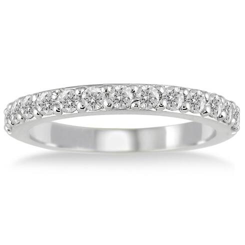 1/2 Carat TW Diamond Wedding Band in 10K White Gold