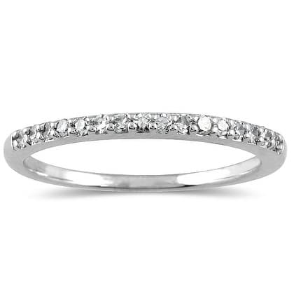 1/6 Carat TW Diamond Wedding Band in 10K White Gold