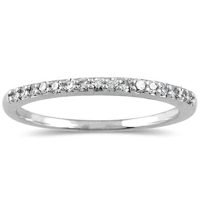 1/6 Carat TW Diamond Wedding Band in 10K White Gold