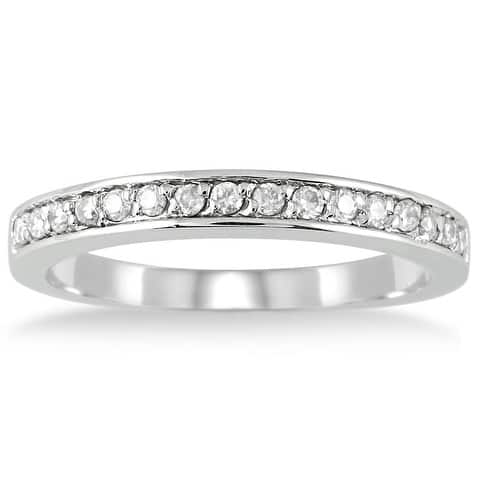 1/4 Carat TW Diamond Wedding Band in 10K White Gold