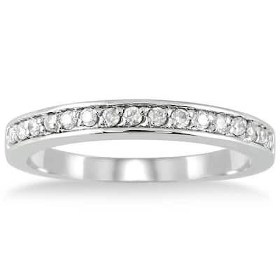 1/4 Carat TW Diamond Wedding Band in 10K White Gold