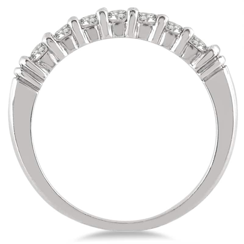 1/2 Carat TW Seven Stone Diamond Wedding Band in 10K White Gold