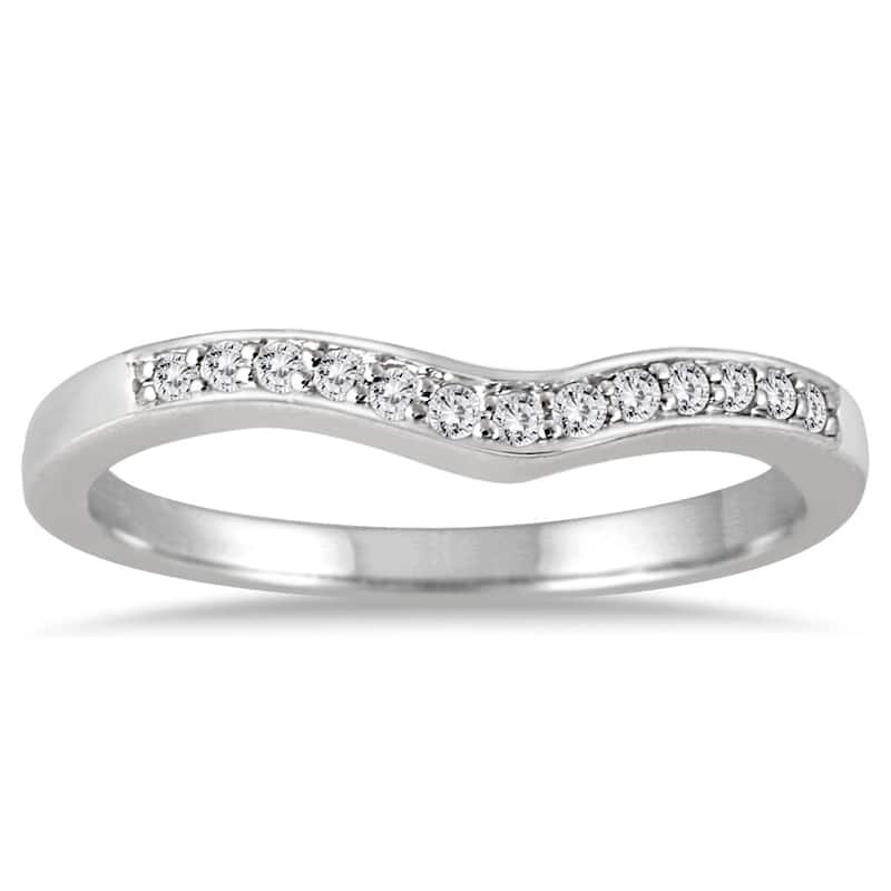 1/6 Carat TW Diamond Wedding Band in 10K White Gold