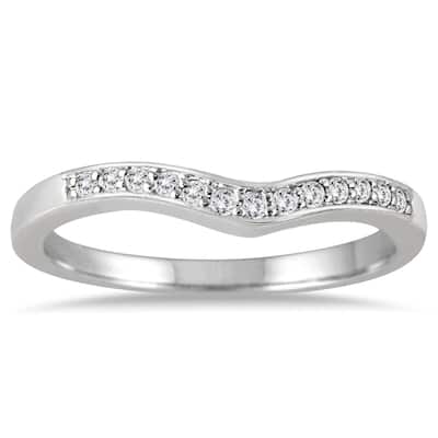 1/6 Carat TW Diamond Wedding Band in 10K White Gold