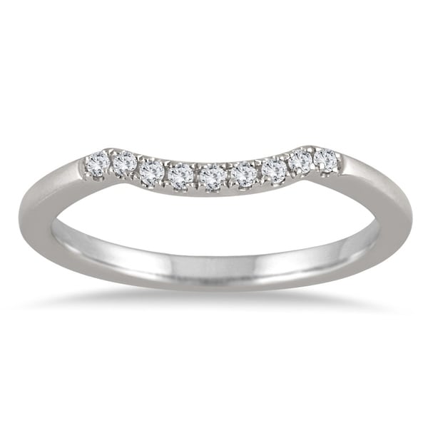 1 10 Carat Tw Curved Diamond Wedding Band In 14k White Gold 1 10 Carat Tw Curved Diamond Wedding Band In 14k White Gold