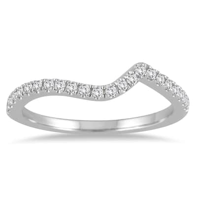 1/6 Carat TW Diamond Curved Wedding Band in 14K White Gold