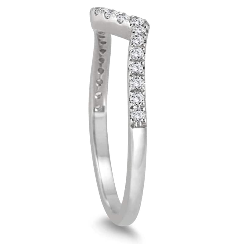 1/6 Carat TW Diamond Curved Wedding Band in 14K White Gold