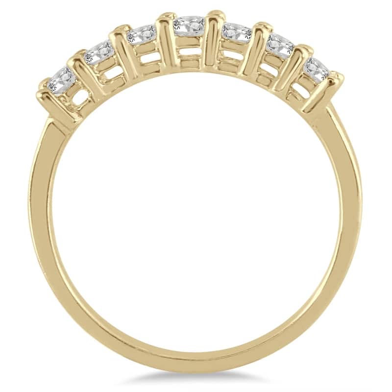 1/2 Carat TW 7 Stone Diamond Band in 10K Yellow Gold