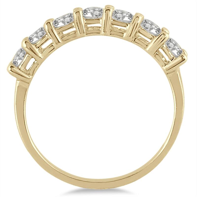 1 Carat TW Seven Stone Diamond Wedding Band in 14K Yellow Gold
