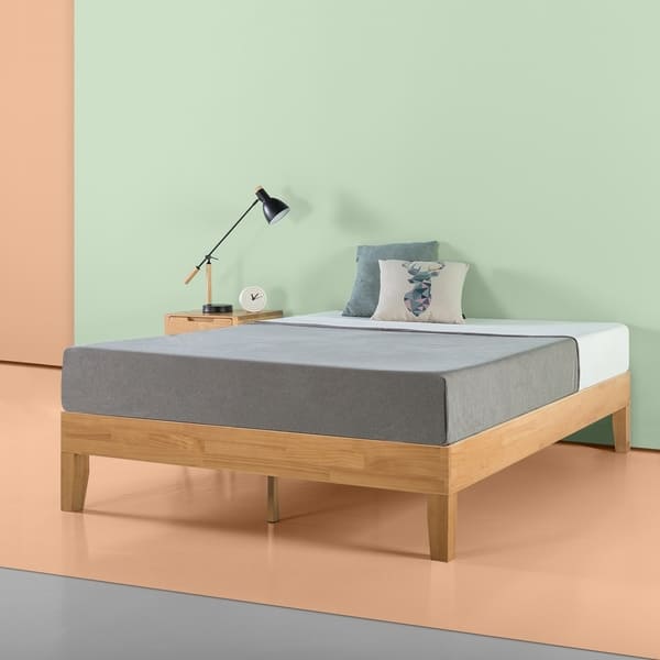 Shop Black Friday Deals On Priage By Zinus 14 Inch Deluxe Solid Wood Platform Bed Overstock 20637035