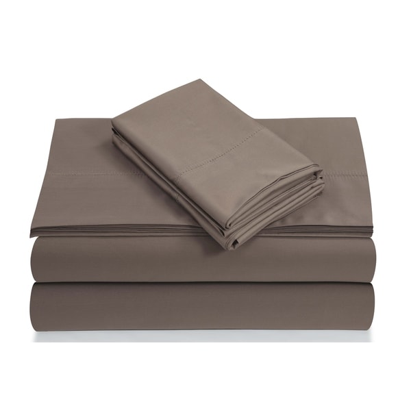 Luxurious Fitted sheet Taupe Stripe Egyptian Cotton 600-TC Extra Deep Pocket