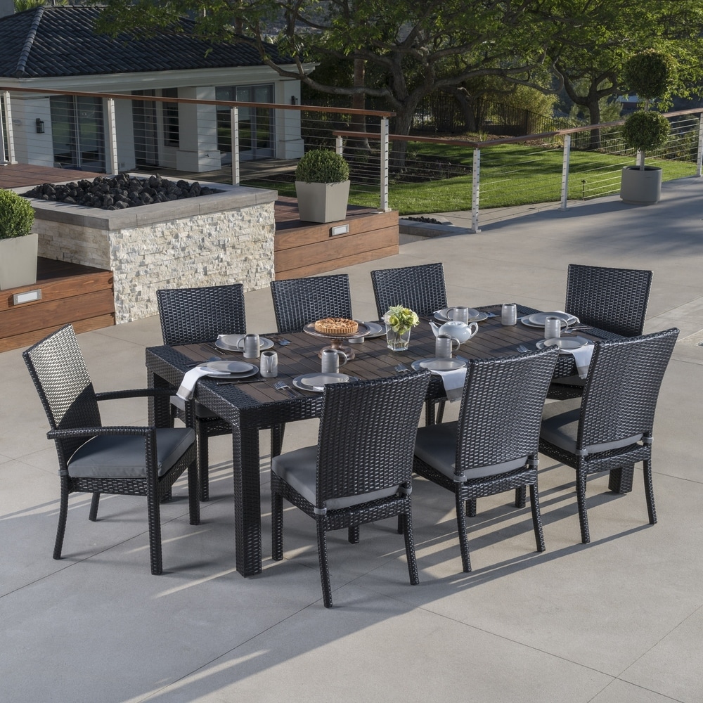 modern 9 piece outdoor dining set