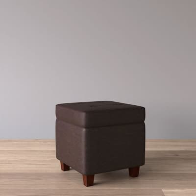 Porch & Den Bittern Square Tufted Faux Leather Storage Ottoman