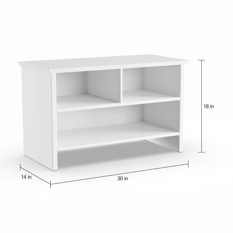Porch & Den Candace White Wood Shoe Bench