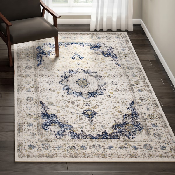 Maison Rouge Oryan Traditional Persian Vintage Blue Square Area Maison Rouge Oryan Traditional Persian Vintage Blue Square Area Rug 8 X27