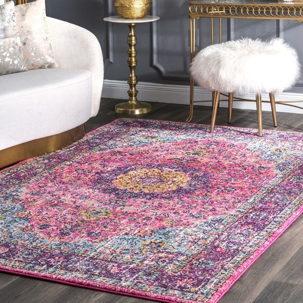 Maison Rouge Roya Traditional Persian Vintage Fancy Pink Area Rug - 8' x 10'