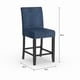 Strick & Bolton Gallaccio 25-inch Blue Fabric Stool (Set of 2) - 40"H x 18.3"W x 22.3"L - Thumbnail 3
