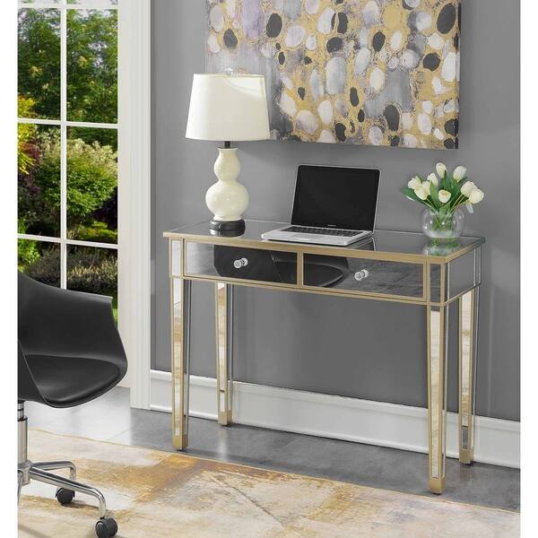 Shop Silver Orchid Talmadge Mirrored Desk Vanity On Sale