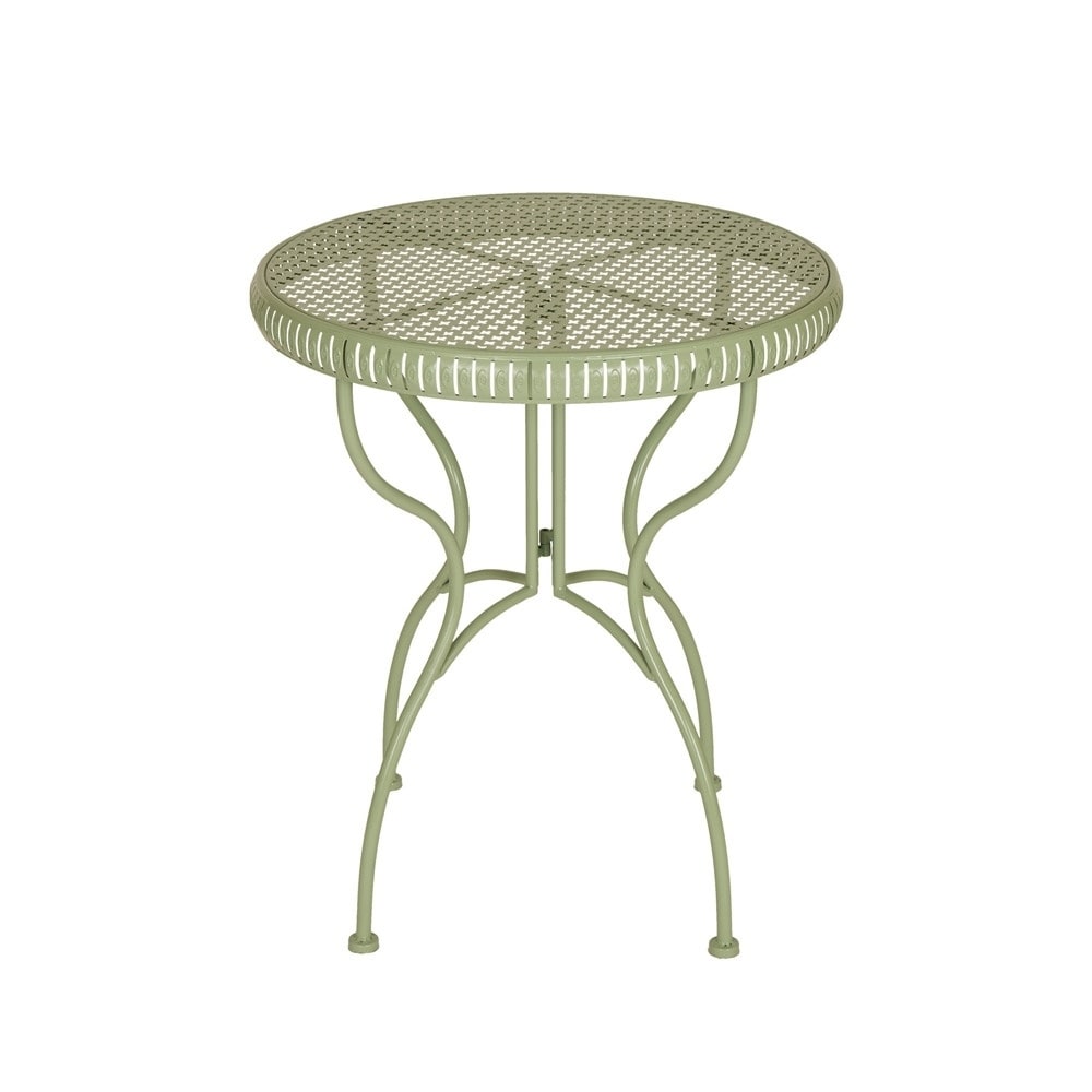 Glitzhome Metal Garden Patio Folding Table Glass Outdoor Dining Table