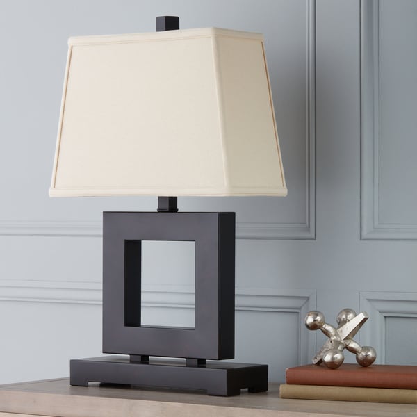 Patina/Bronze Metal Square Table Lamp