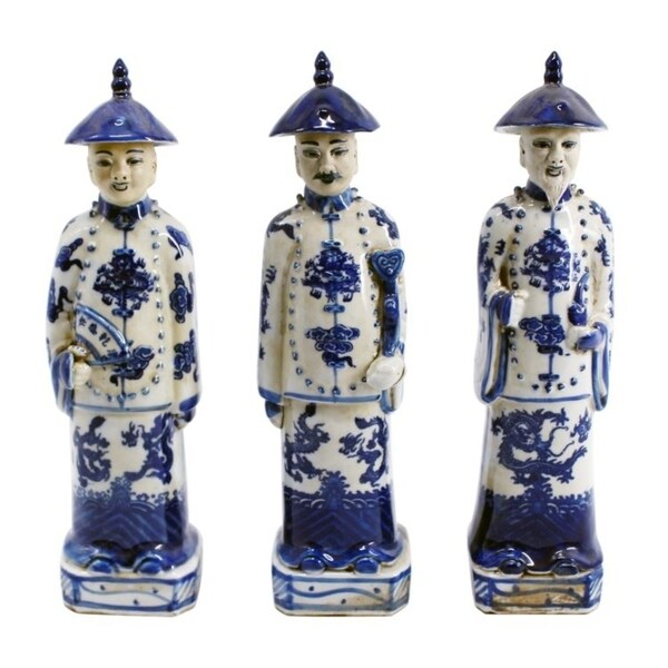 Handmade Standing Qing Emperors Figurine, Set of 3