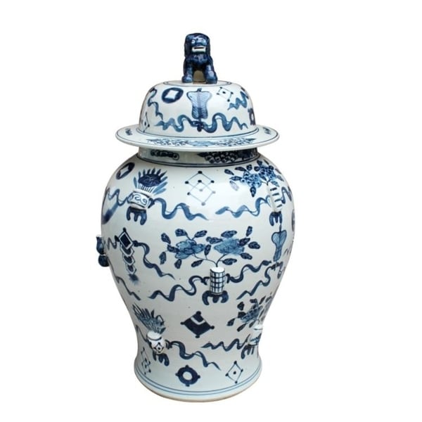 Handmade Antique Symbol Temple Jar