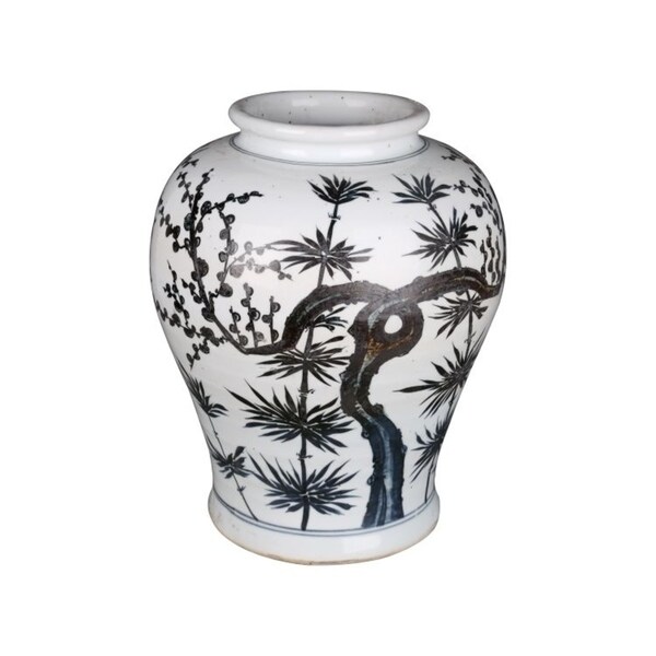 Handmade Bamboo Flaring Rim Dynasty Jar