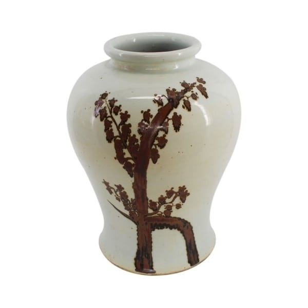 Handmade Twisted Tree Flaring Rim Dynasty Jar