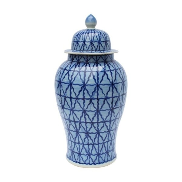 Handmade Chess Grids Temple Jar
