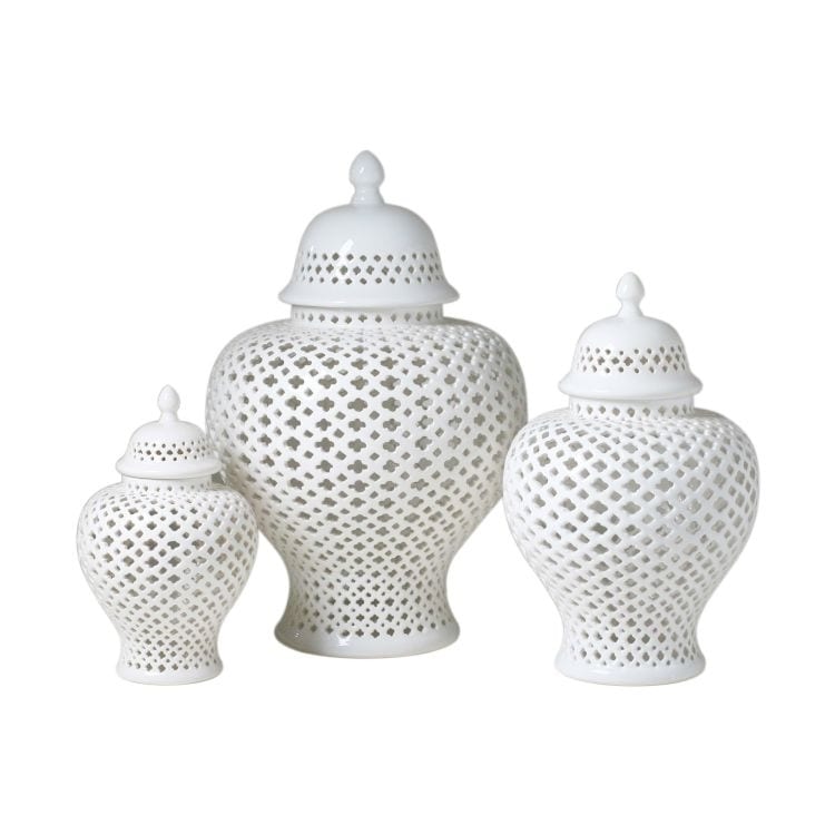 Shop Handmade Medium Lattice Ginger Decorative Jar With Lid Free