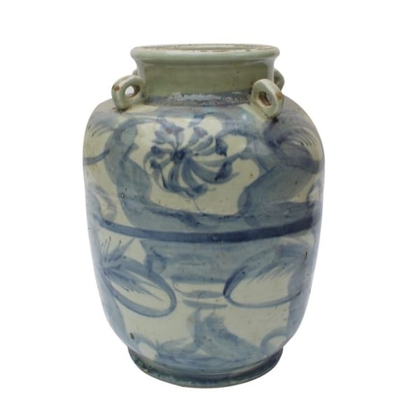 Handmade Silla Four Loop Handle Twisted Flower Jar