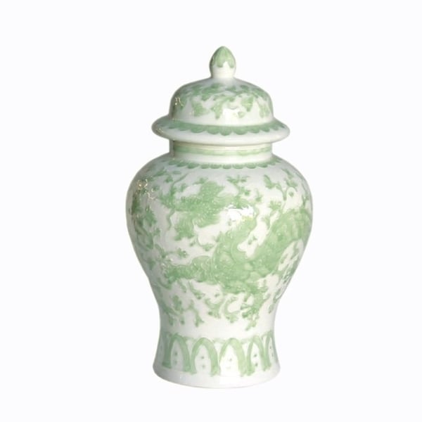 Handmade Dragon Lotus Temple Jar