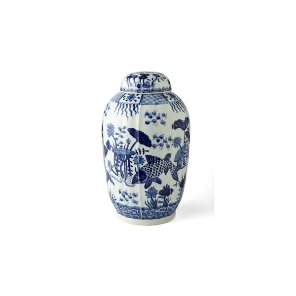 Handmade Fluted Fish Motif Tea Jar