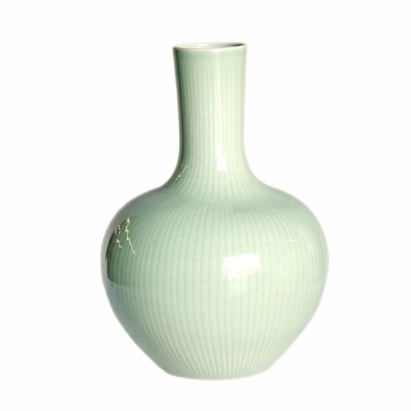Handmade Carved Bamboo Globular Vase