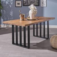 Jayden Farmhouse Rectangle Light-Weight Concrete Dining Table by Christopher Knight Home