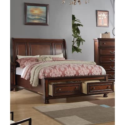 Splendid Wooden C.King Bed, Antique Cherry Finish