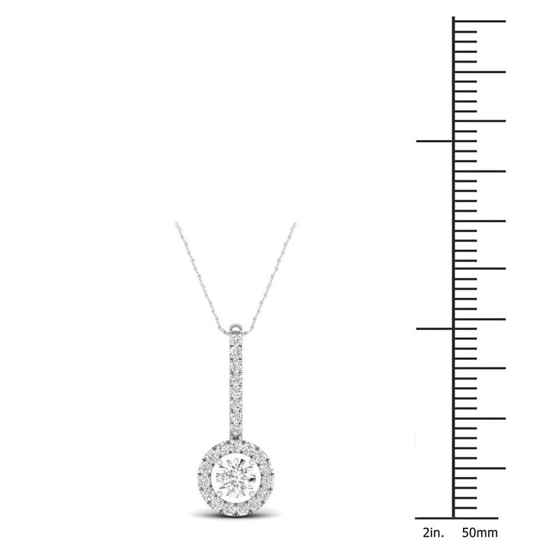 De Couer IGI Certified 10k Gold 1/4ct TDW Diamond Halo Necklace
