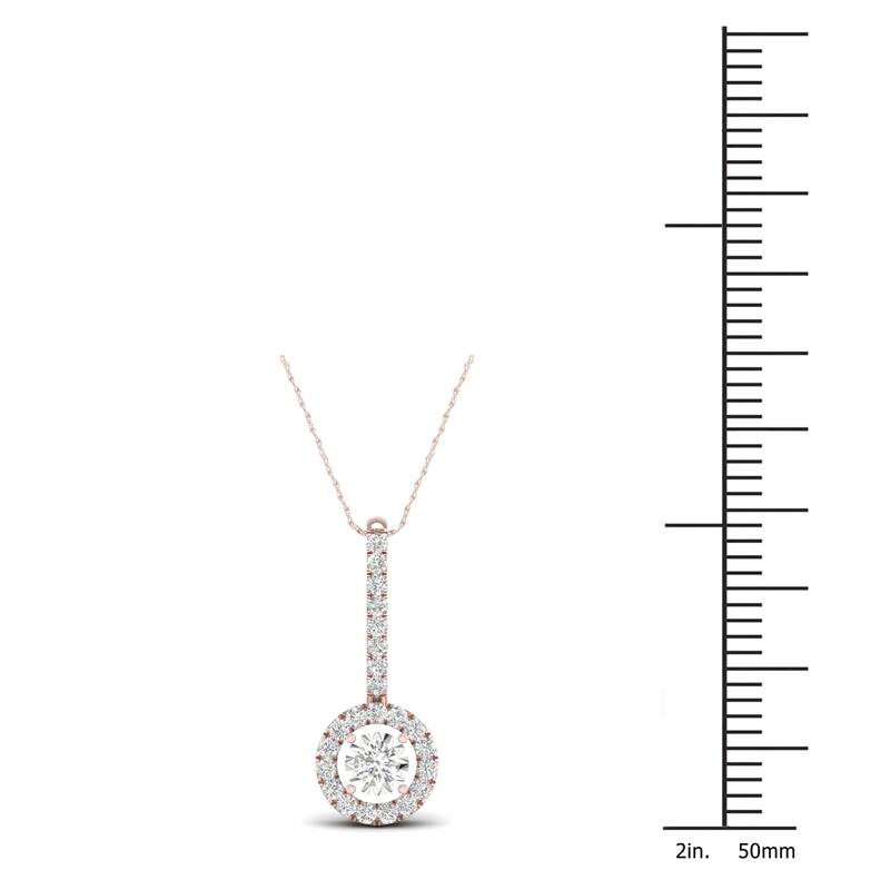 De Couer IGI Certified 10k Gold 1/4ct TDW Diamond Halo Necklace
