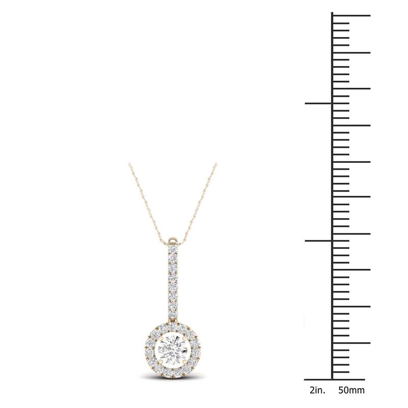 De Couer IGI Certified 10k Gold 1/4ct TDW Diamond Halo Necklace