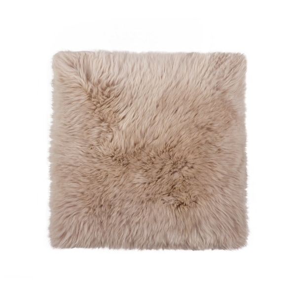Sheepskin Chair Seat Cover 17x17 Taupe