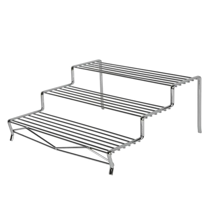 Kitchen Details Geode 3 Tier Spice Rack in Chrome - 12"x 10.6"x 3.9"
