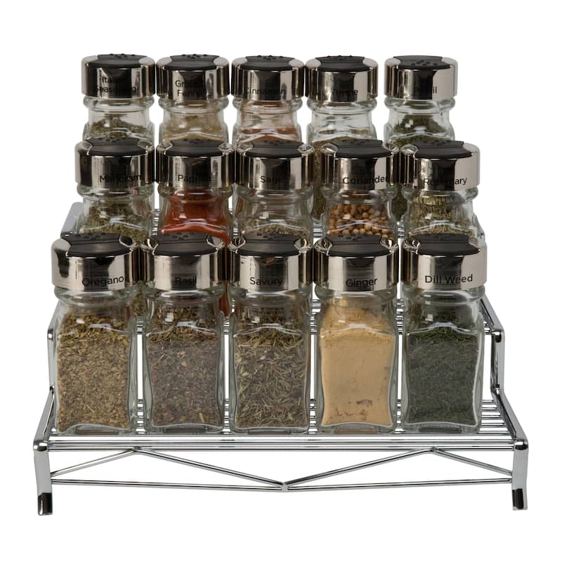 Kitchen Details Geode 3 Tier Spice Rack in Chrome - 12"x 10.6"x 3.9"