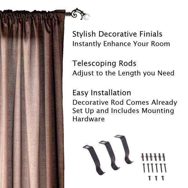 Shop Windsor Home Glass Finials Curtain Rod Free Shipping On